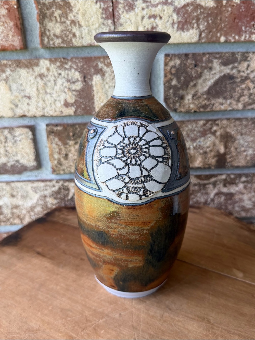 Vintage Marianne Cole Artisan Pottery Single Stem Vase Outback Series Beautiful!